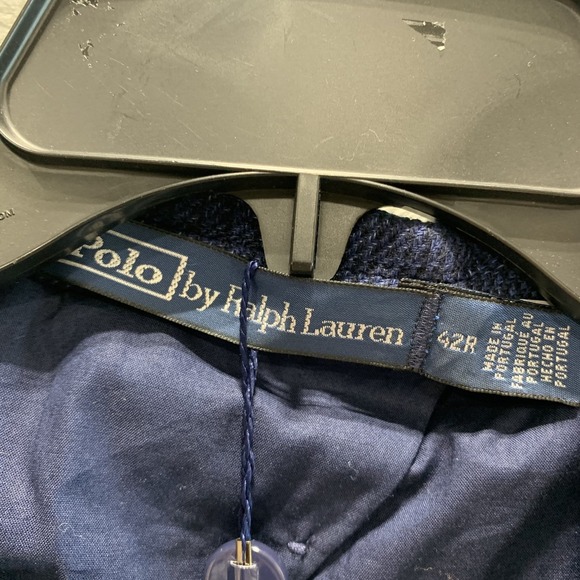 Polo Ralph Lauren Men's Blazer Tailored Glen Plaid Sport Coat Men 42R Navy Linen - Picture 8 of 15